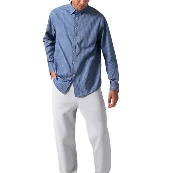 Valentino Uomo Blue Pinstripe Cotton Button Down Shirt Mens 15.5 34 35 - Picture 6 of 9